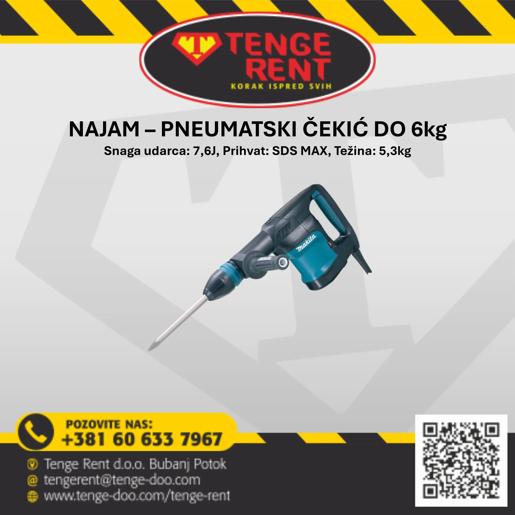 Najam/Iznajmljivanje Štemarica SDS-MAX do 6kg